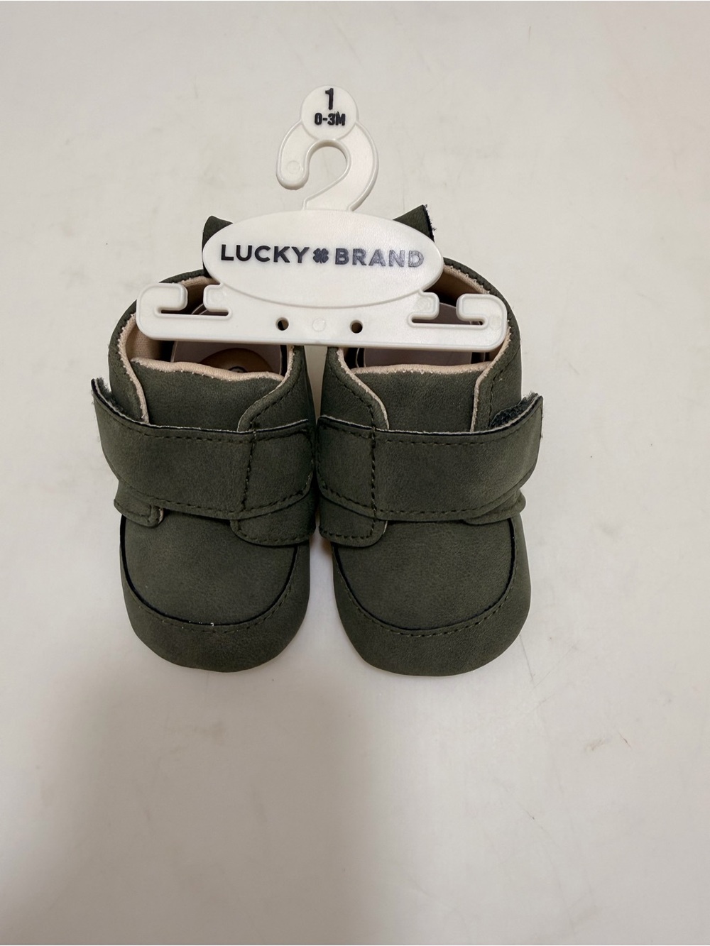Lucky Brand Olive Baby Walker Shoes with Hook-and-Loop Strap